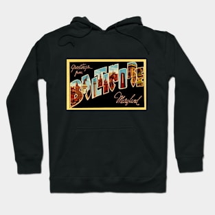 Greetings from Baltimore Maryland, Vintage Large Letter Postcard Hoodie